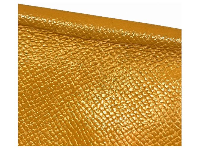 Portafoglio Lungo Soufflet in Pelle Epsom Béarn di Hermès Giallo - vista 9