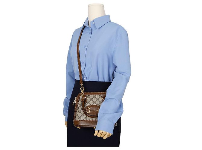 Gucci Mini borsa a spalla Horsebit Marrone - vista 13