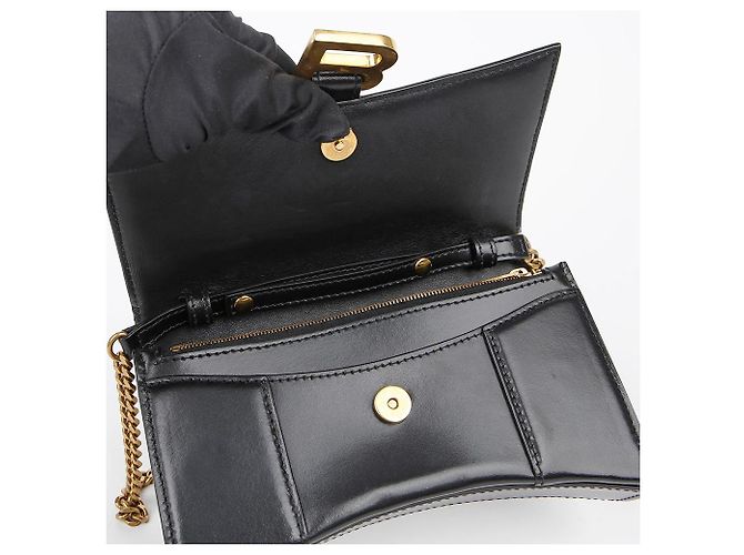 Balenciaga Borsa a tracolla con catena Hourglass Nero - vista 10
