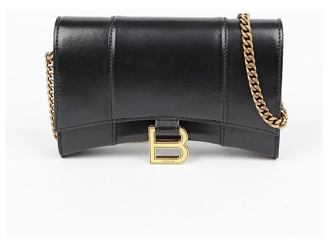 Balenciaga Borsa a tracolla con catena Hourglass Nero - vista 2