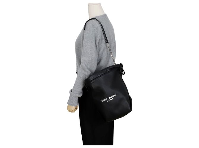 Saint Laurent Teddy Drawstring Bucket Shoulder Bag - view 11