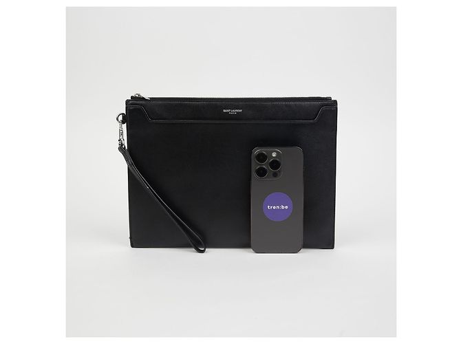 Saint Laurent Clutch porta tablet Catherine Nero - vista 12