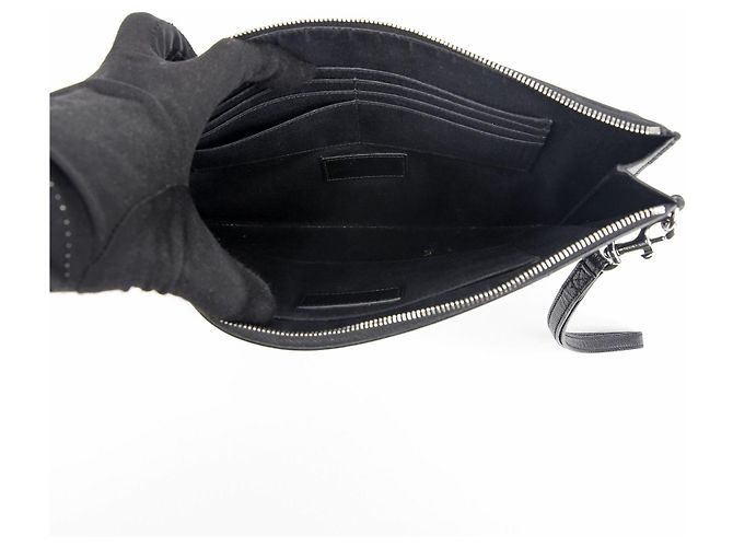 Saint Laurent Clutch porta tablet Catherine Nero - vista 13