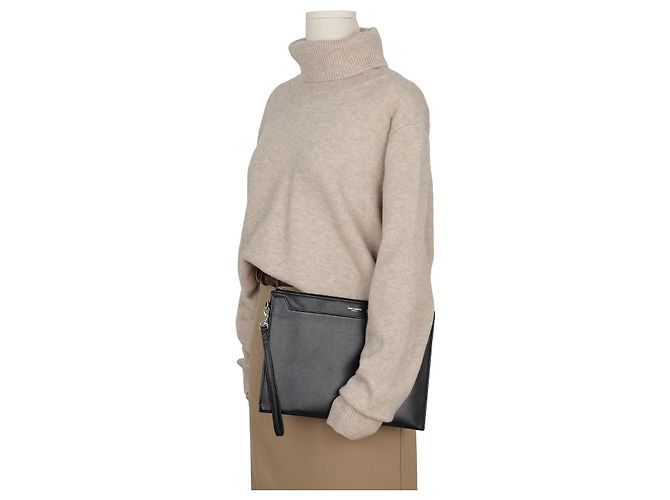 Saint Laurent Clutch porta tablet Catherine Nero - vista 15