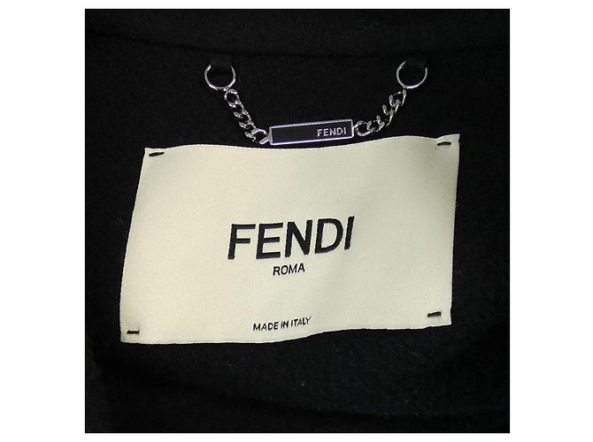 Abrigo de lana Fendi FF8521 A5G0 Negro - vista 4