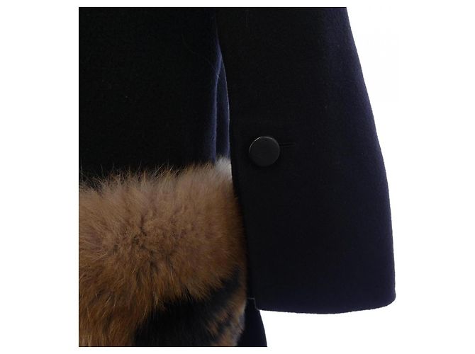 Abrigo de lana Fendi FF8521 A5G0 Negro - vista 6