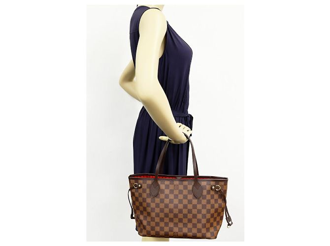 Borsa tote 2 in 1 Neverfull Damier di Louis Vuitton Marrone - vista 2