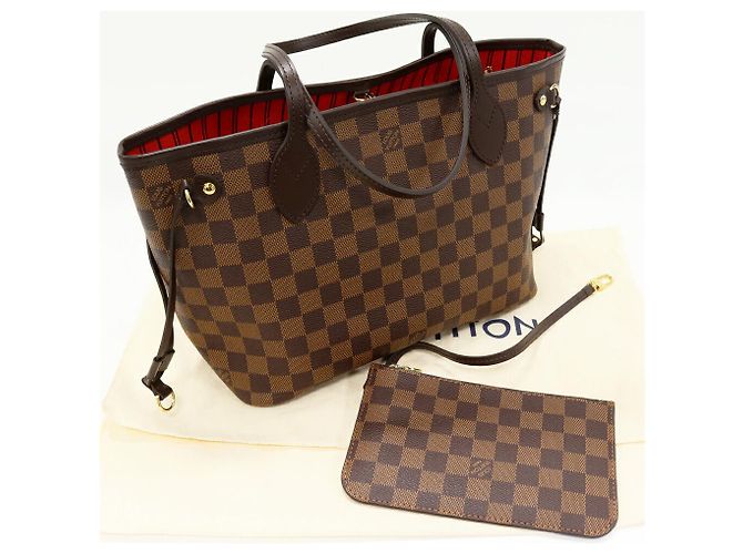 Borsa tote 2 in 1 Neverfull Damier di Louis Vuitton Marrone - vista 3