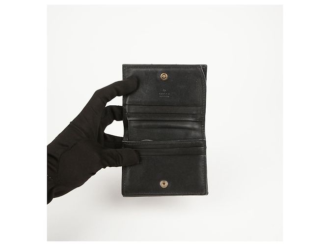 Gucci Schwarze matelassierte Leder GG Marmont Kartenetui - Ansicht 12