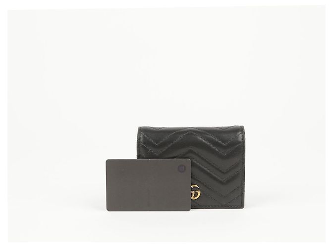 Gucci Schwarze matelassierte Leder GG Marmont Kartenetui - Ansicht 16