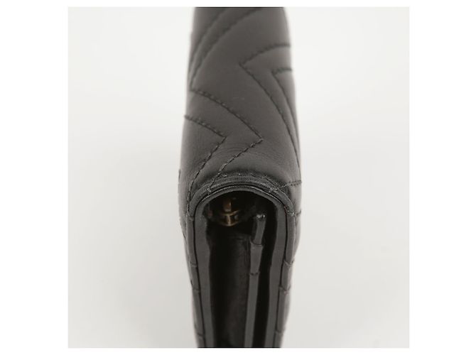 Gucci Schwarze matelassierte Leder GG Marmont Kartenetui - Ansicht 7