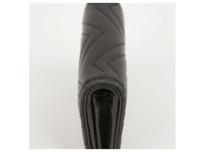 Gucci Schwarze matelassierte Leder GG Marmont Kartenetui - Ansicht 8