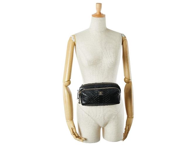 Timeless Chanel Coco Mark Leder Bauchtasche Schwarz - Ansicht 14
