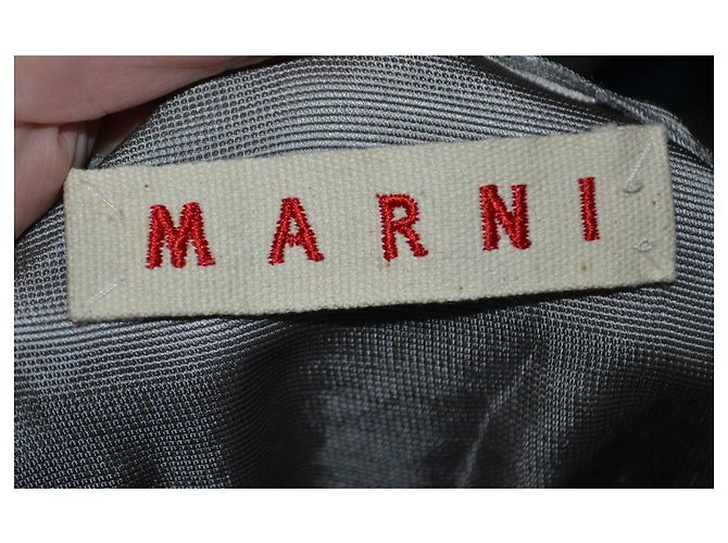 Marni Kleid grau aus Acetat Größe 38 - Ansicht 6