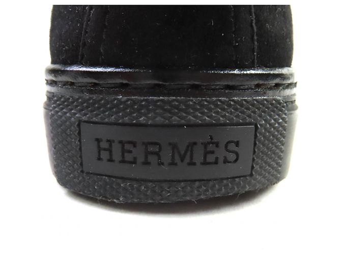 Baskets montantes en daim JIMMY d'Hermès Noir - vue 11