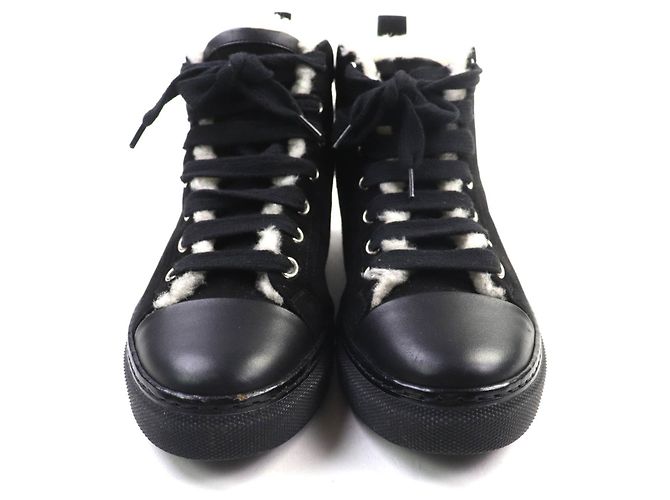 Baskets montantes en daim JIMMY d'Hermès Noir - vue 4