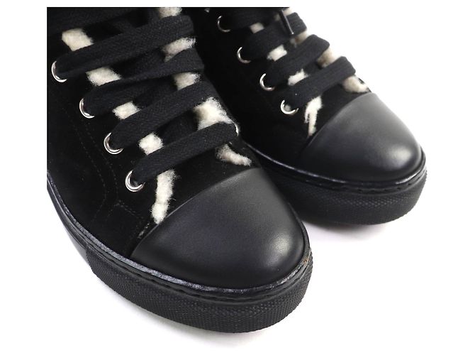 Baskets montantes en daim JIMMY d'Hermès Noir - vue 8