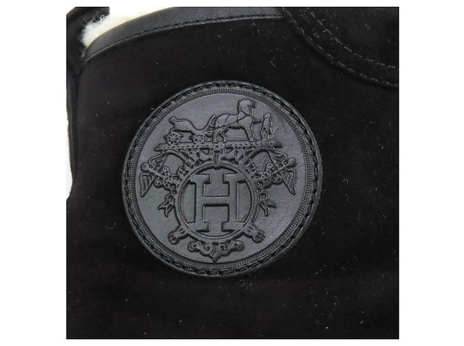 Baskets montantes en daim JIMMY d'Hermès Noir - vue 9