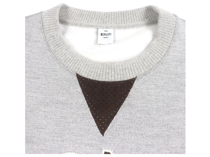Autre Marque Suéter de algodón con logo de la universidad Berluti Castaño Gris - vista 2