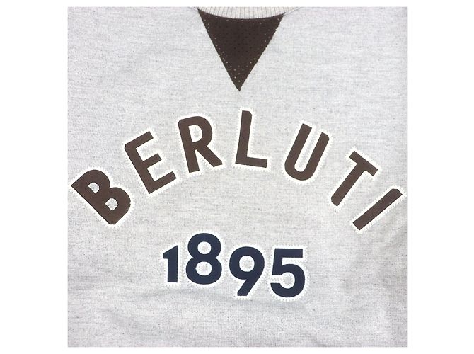 Autre Marque Suéter de algodón con logo de la universidad Berluti Castaño Gris - vista 4