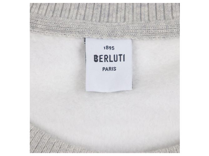 Autre Marque Suéter de algodón con logo de la universidad Berluti Castaño Gris - vista 5