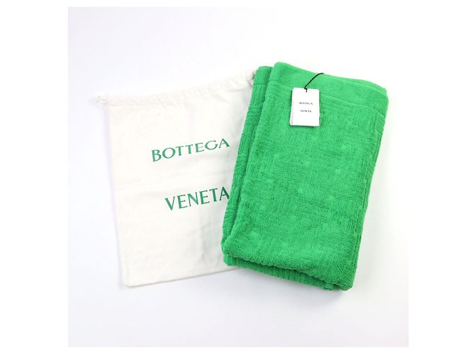 Serviette de Plage en Coton Bottega Veneta 651118 Vert - vue 2