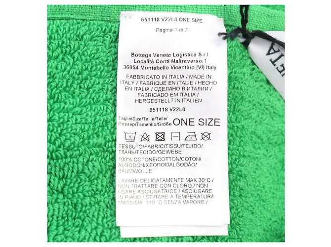 Serviette de Plage en Coton Bottega Veneta 651118 Vert - vue 7