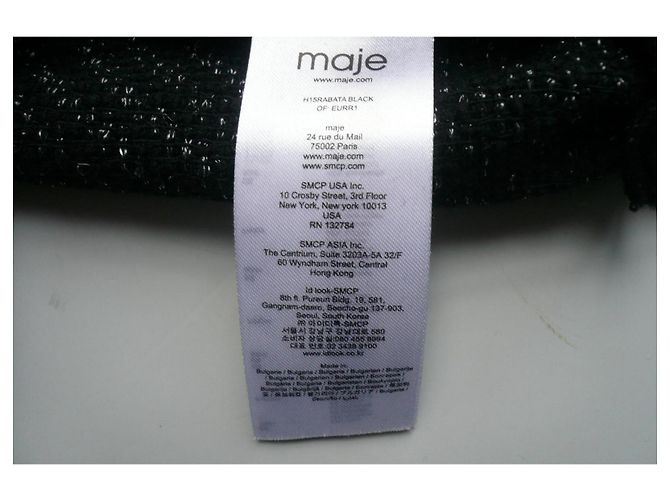 MAJE Graues Tweed-Kleid mit Fransen Neuzustand Größe 1 Schwarz - Ansicht 10