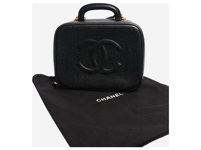 Chanel Borsa Vanity in caviar nero vintage 1996 - vista 10