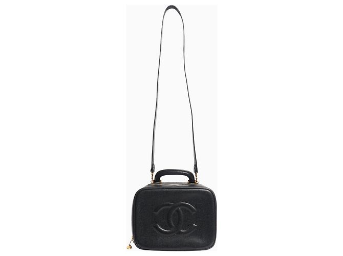 Chanel Borsa Vanity in caviar nero vintage 1996 - vista 2