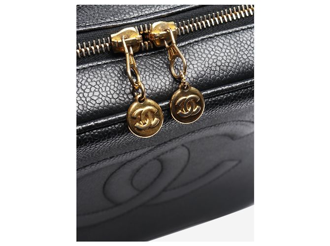 Chanel Borsa Vanity in caviar nero vintage 1996 - vista 6