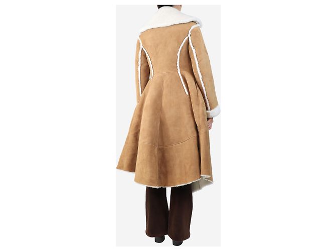 Alexander Mcqueen Abrigo de ante marrón con sherpa - talla UK 8 Castaño - vista 2