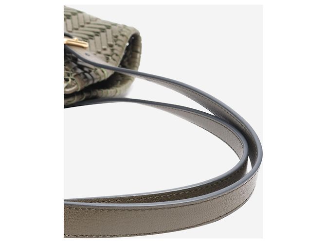 Anya Hindmarch Khaki-gewebte Leder-Tote - Ansicht 5