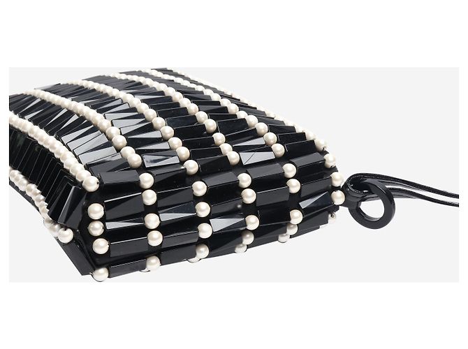 Giorgio Armani Clutch vintage in perline bianco e nero degli anni '90 - vista 2