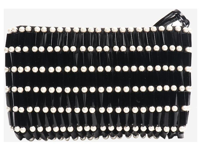 Giorgio Armani Clutch vintage in perline bianco e nero degli anni '90 - vista 3