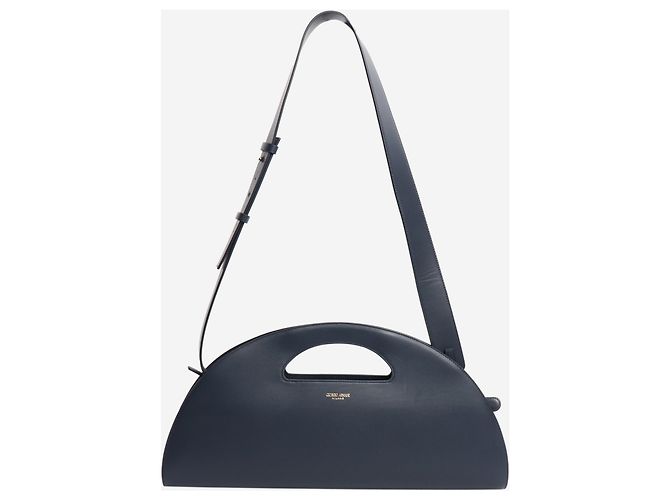 Giorgio Armani Bolso de mano de cuero azul marino con correa - vista 2