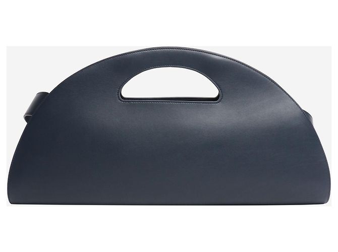 Giorgio Armani Bolso de mano de cuero azul marino con correa - vista 3