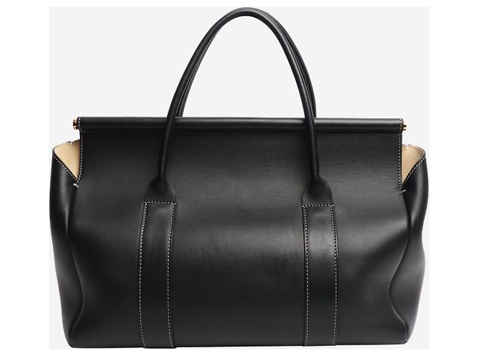 Loro Piana Borsa in pelle nera Loom 32 Nero - vista 3