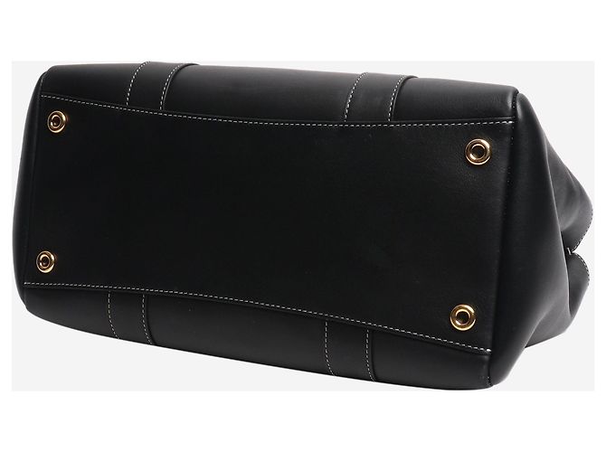 Loro Piana Borsa in pelle nera Loom 32 Nero - vista 4