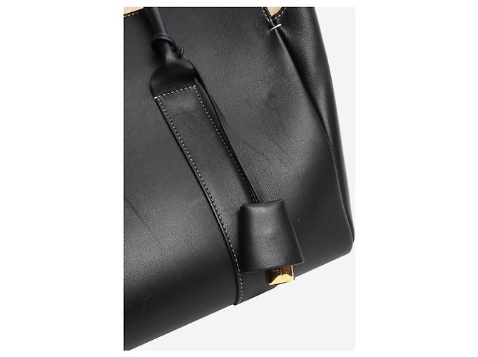 Loro Piana Borsa in pelle nera Loom 32 Nero - vista 5