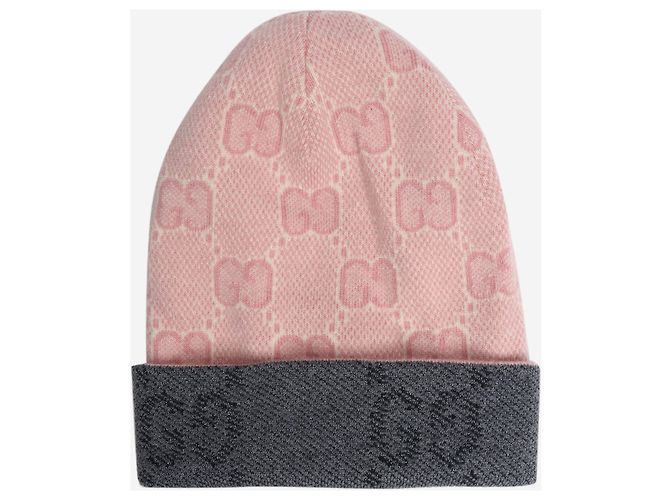 Gucci Berretto in maglia reversibile grigio e rosa - vista 2