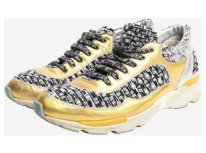 Chanel Tweed Lurex Sneaker - Größe EU 38 (UK 5) Mehrfarben - Ansicht 2