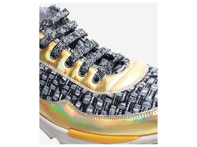 Chanel Tweed Lurex Sneaker - Größe EU 38 (UK 5) Mehrfarben - Ansicht 4