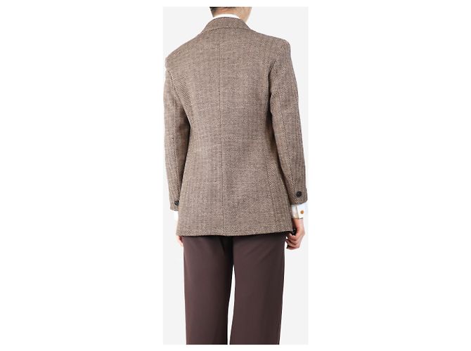 Weekend Max Mara Chaqueta de lana en espiga marrón - tamaño UK 12 - Ansicht 2