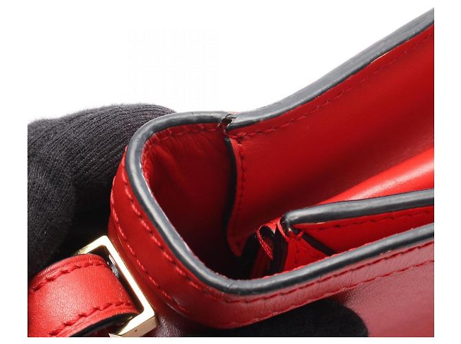 Borsa a spalla in pelle rossa Loewe Barcellona Rosso - vista 14