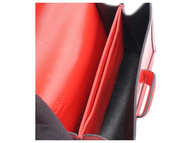 Borsa a spalla in pelle rossa Loewe Barcellona Rosso - vista 3
