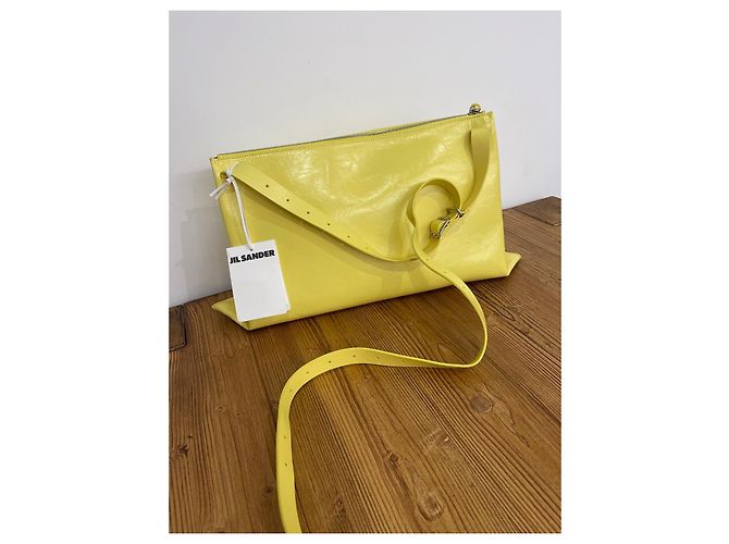 Borsa a spalla in pelle gialla Jil Sander Giallo - vista 10