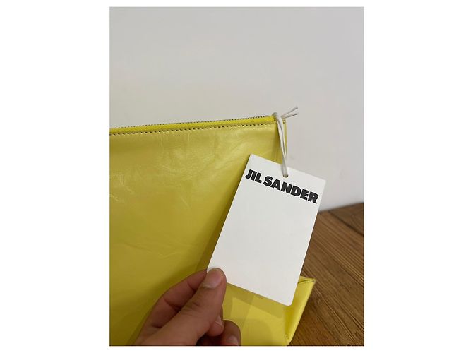 Borsa a spalla in pelle gialla Jil Sander Giallo - vista 3