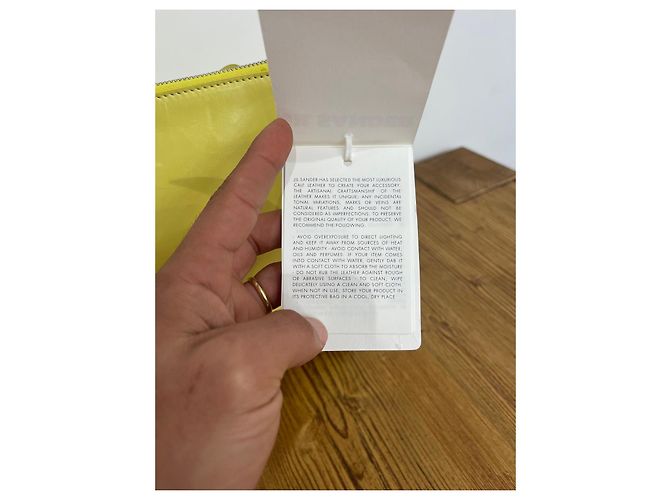 Borsa a spalla in pelle gialla Jil Sander Giallo - vista 4