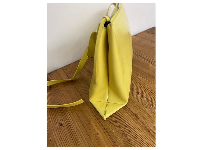 Borsa a spalla in pelle gialla Jil Sander Giallo - vista 8